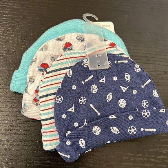 Super Cute Cribmates Infant Caps 4-Pack - Boy - Picture 2 of 5